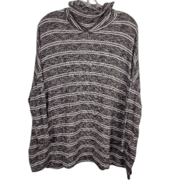 Anthropologie Postmark Mila Grey Striped Oversized Top Size Medium Gray Boxy - Picture 3 of 10